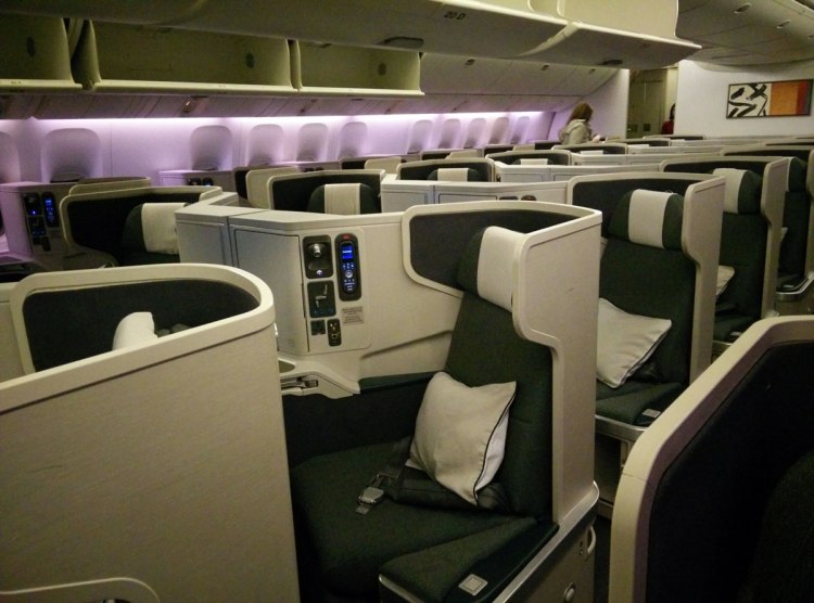 Cathay 77W Business Class Cabin